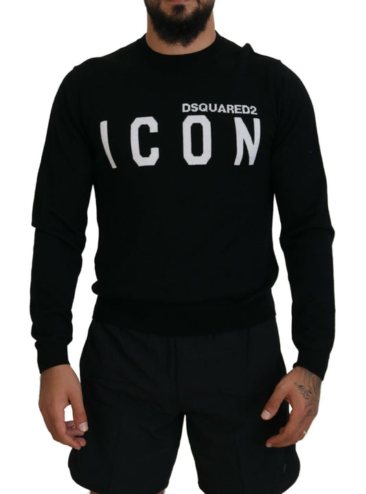 Dsquared² Svart logotyptryck långärmad tröja för män