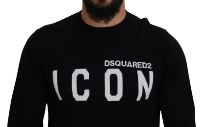 Dsquared² Svart logotyptryck långärmad tröja för män