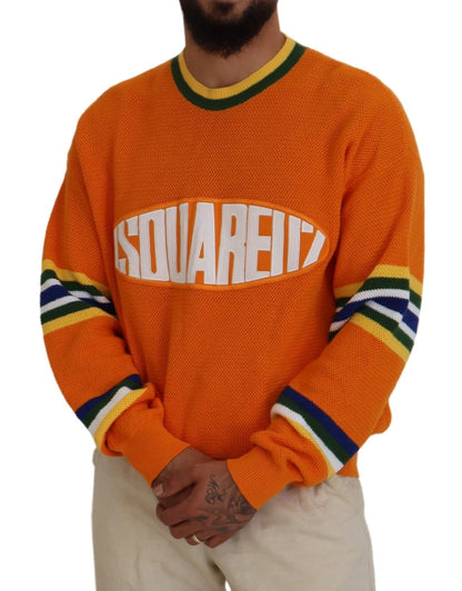 Dsquared² Orange tryckt långärmad tröja för män