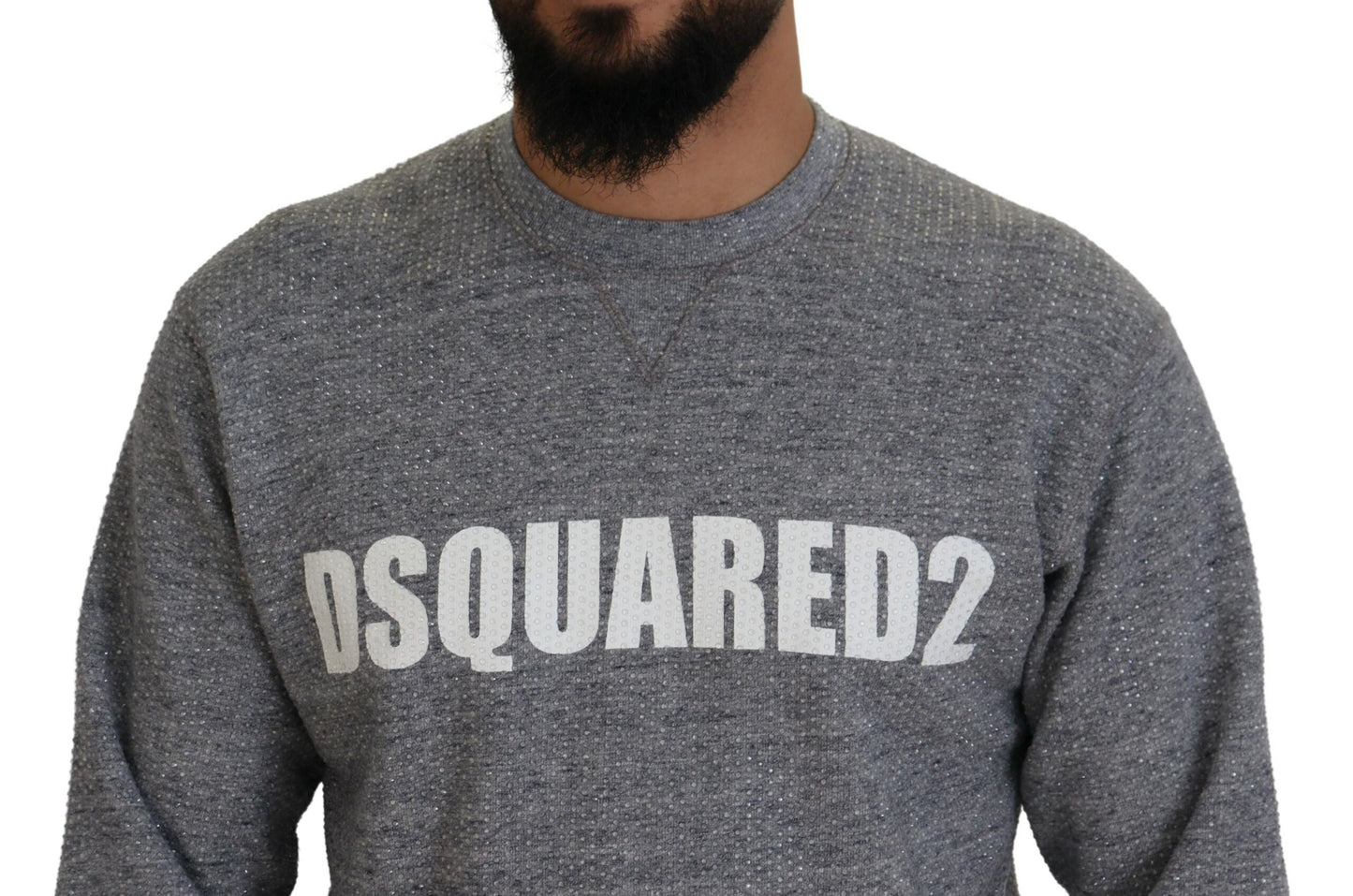 Dsquared² grå kristallutsmyckning tröja för män