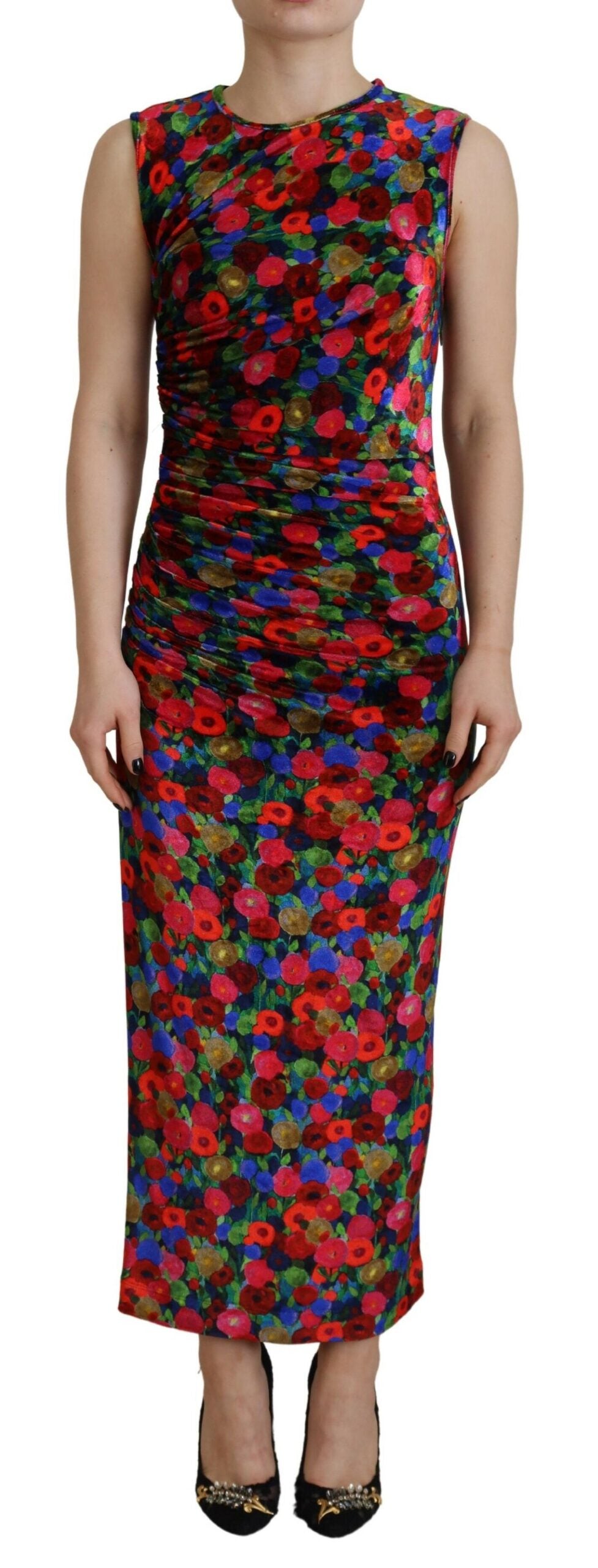 Dsquared² Multicolor Blommig Bodycon Ruched Maxiklänning