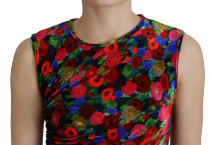 Dsquared² Multicolor Blommig Bodycon Ruched Maxiklänning