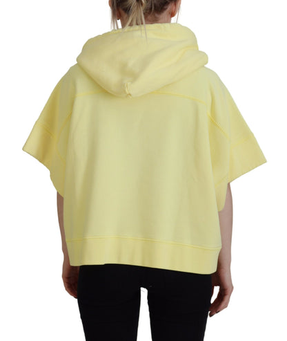 Sudadera con capucha y estampado del logotipo en algodón amarillo de Dsquared²