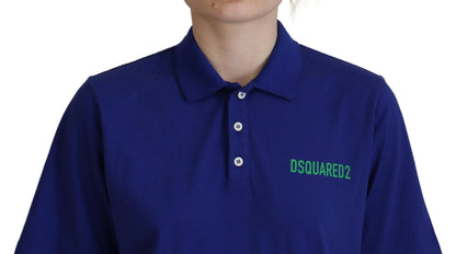 Camiseta polo de manga corta con cuello azul y textos de Dsquared²