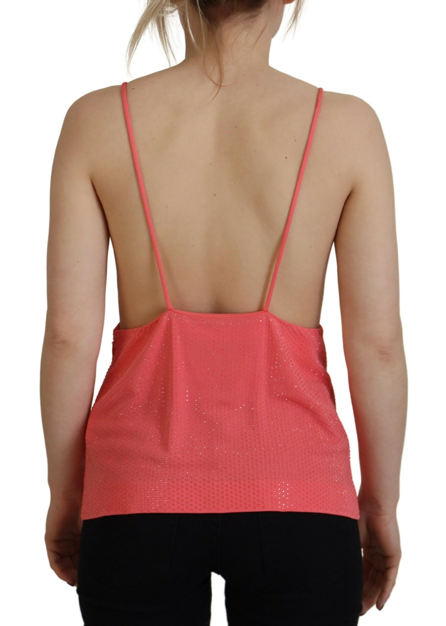 Dsquared² Rosa ärmlös Spaghetti Strap Cami V-ringad topp