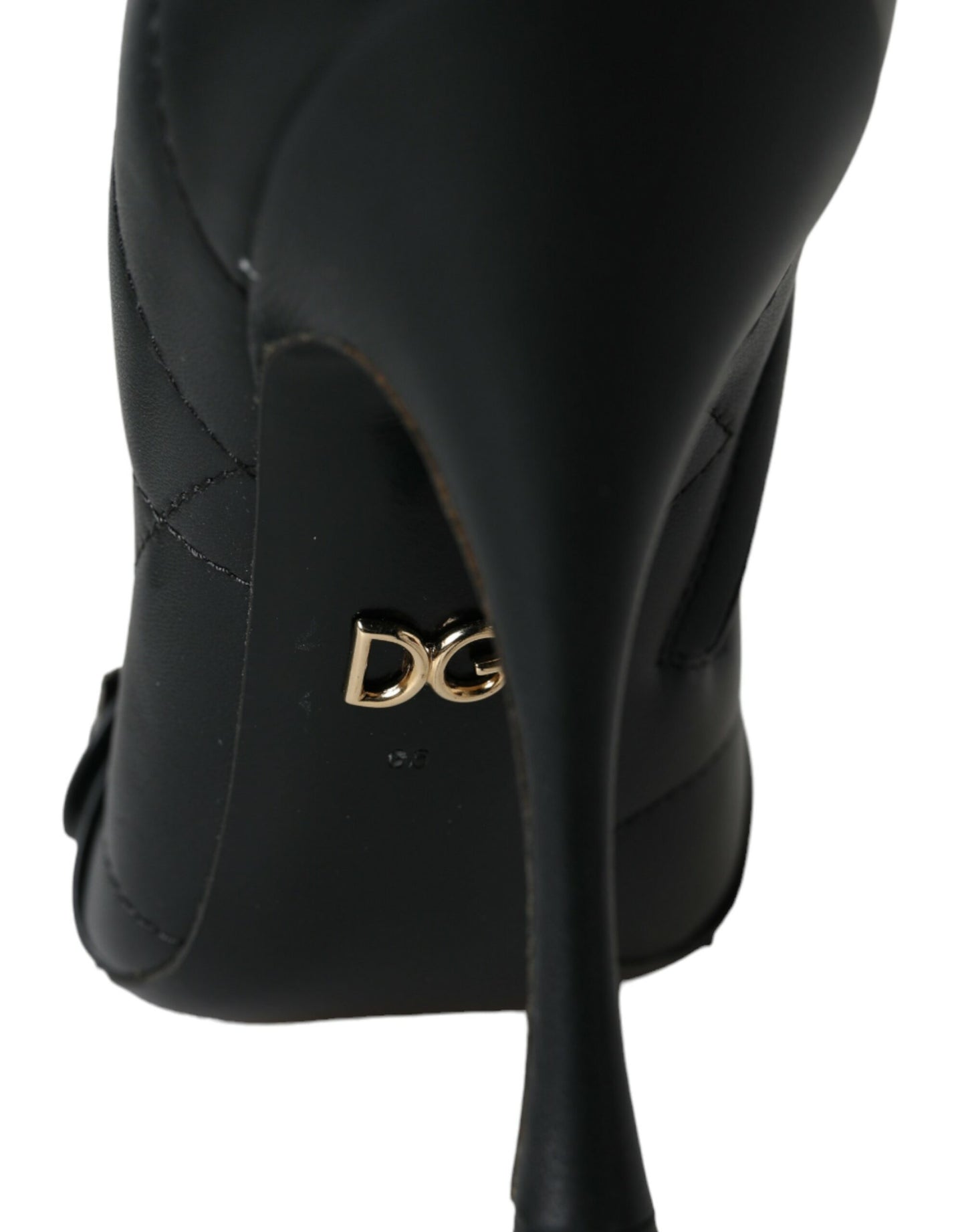 Dolce & Gabbana Black Devotion Quilted Buckled Boots Shoes