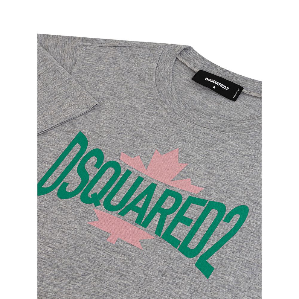 Camiseta de algodón gris elegante de Dsquared² para la mujer moderna