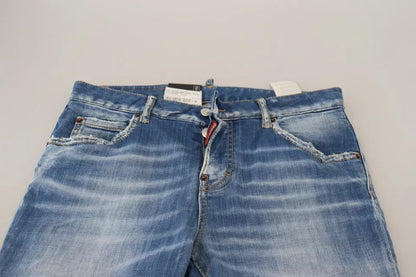 Dsquared² Blue Cotton Låg midja Cropped Cool Girl Denim Jeans