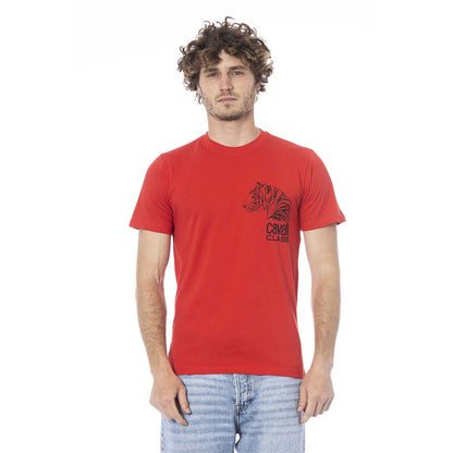 Camiseta de algodón para hombre color rojo Cavalli Class