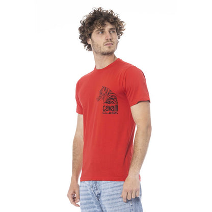 Camiseta de algodón para hombre color rojo Cavalli Class