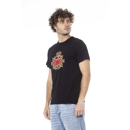 Cavalli Class Black Cotton Men T-Shirt