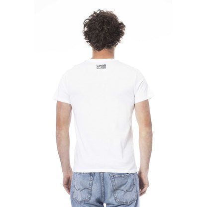 Cavalli Class White Cotton Men T-Shirt