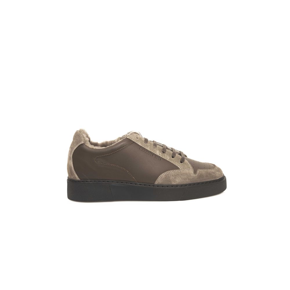 Cerruti 1881 Beige Läder Sneaker för män