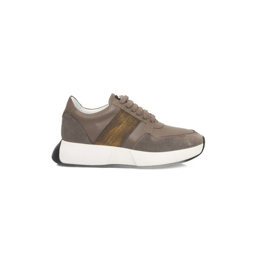 Cerruti 1881 Beige Läder Sneaker för kvinnor