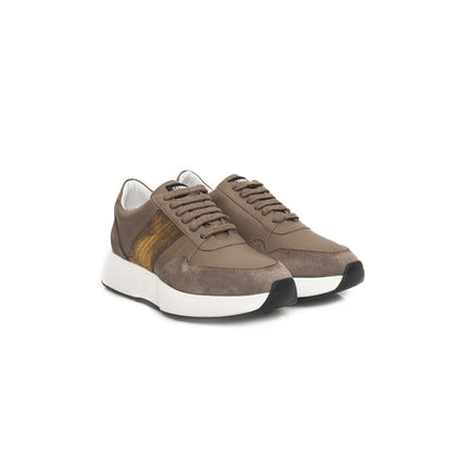 Cerruti 1881 Beige Läder Sneaker för kvinnor