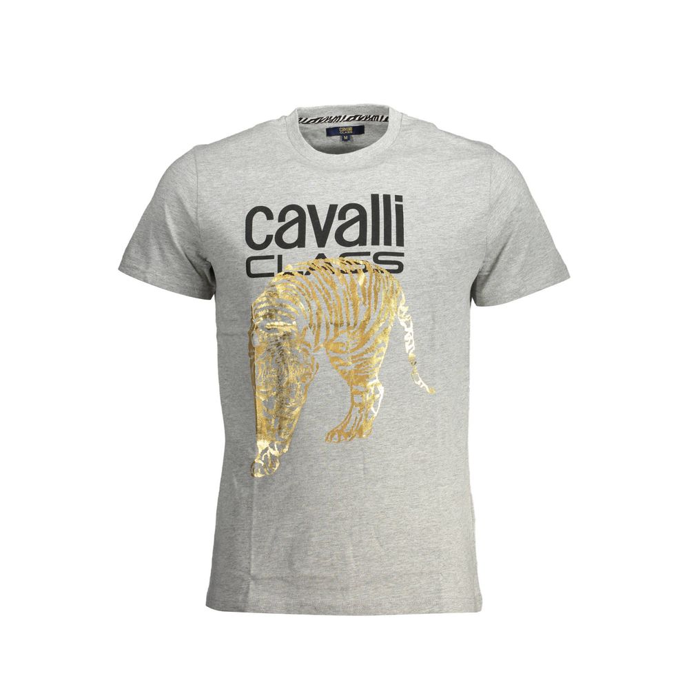 Cavalli Class Grå bomull T-shirt