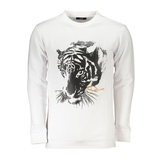 Cavalli Class White Cotton Sweater