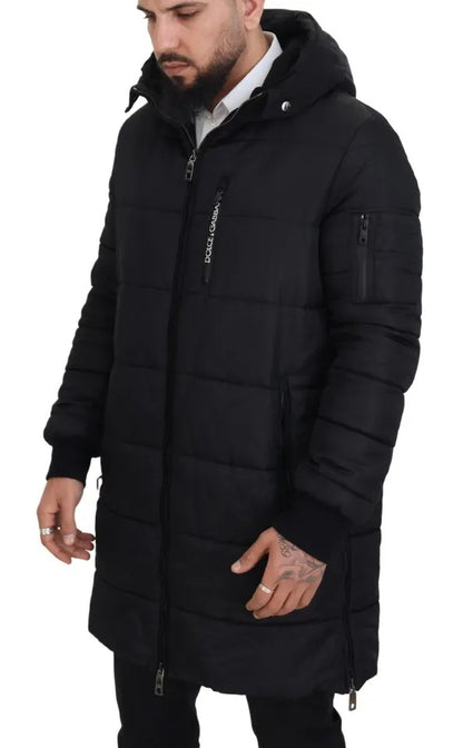 Dolce &amp; Gabbana Svart Nylon Hooded Parka Vinterjacka