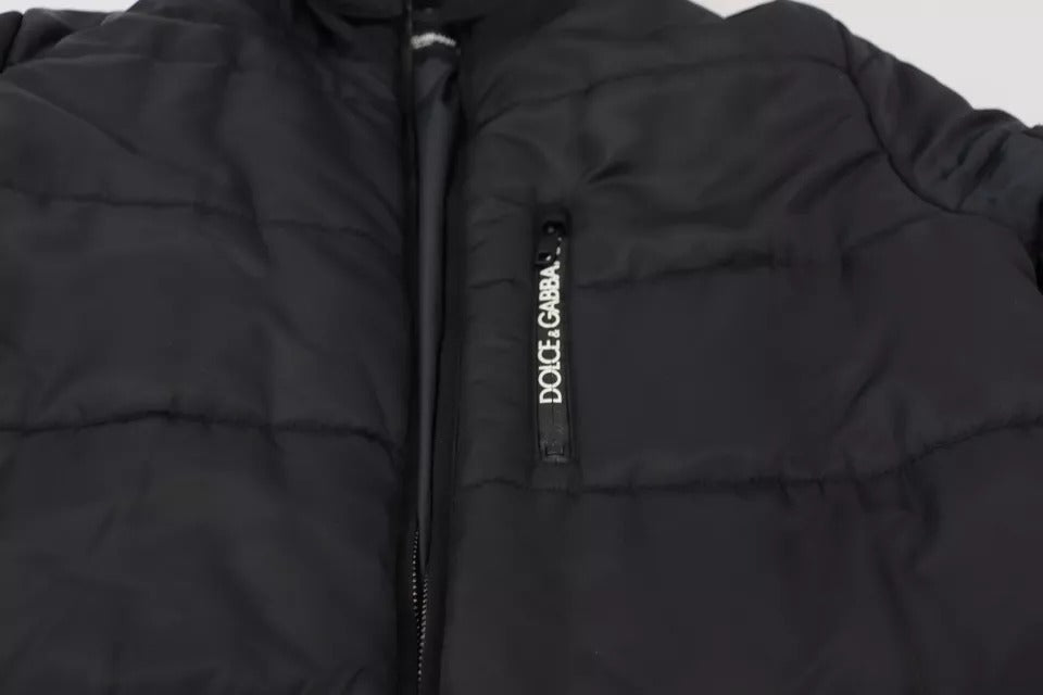 Dolce &amp; Gabbana Svart Nylon Hooded Parka Vinterjacka