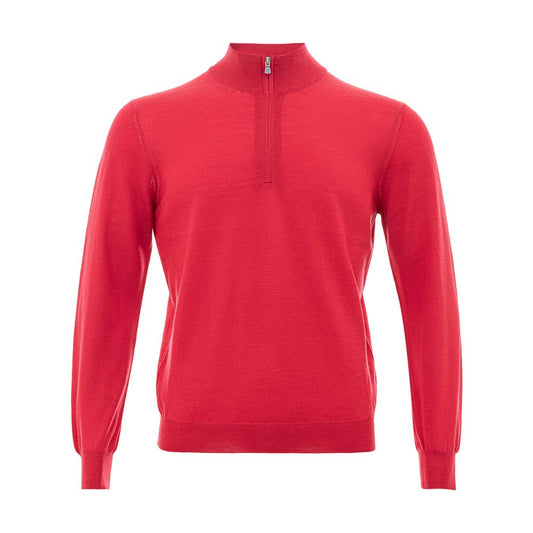 Gran Sasso Elegant Crimson Wool T-shirt för män