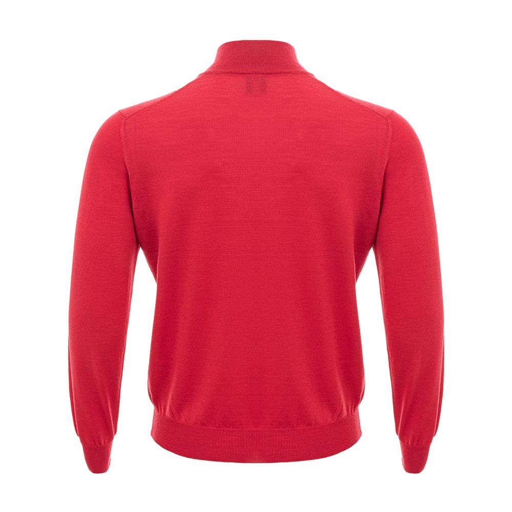 Gran Sasso Elegant Crimson Wool T-shirt för män