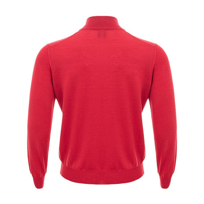 Gran Sasso Elegant Crimson Wool T-shirt för män