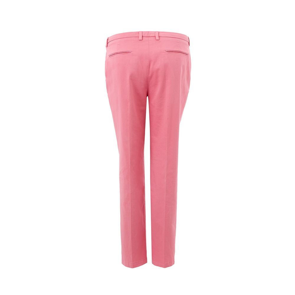 Pantalones elegantes de algodón rosa de Lardini para un estilo sofisticado