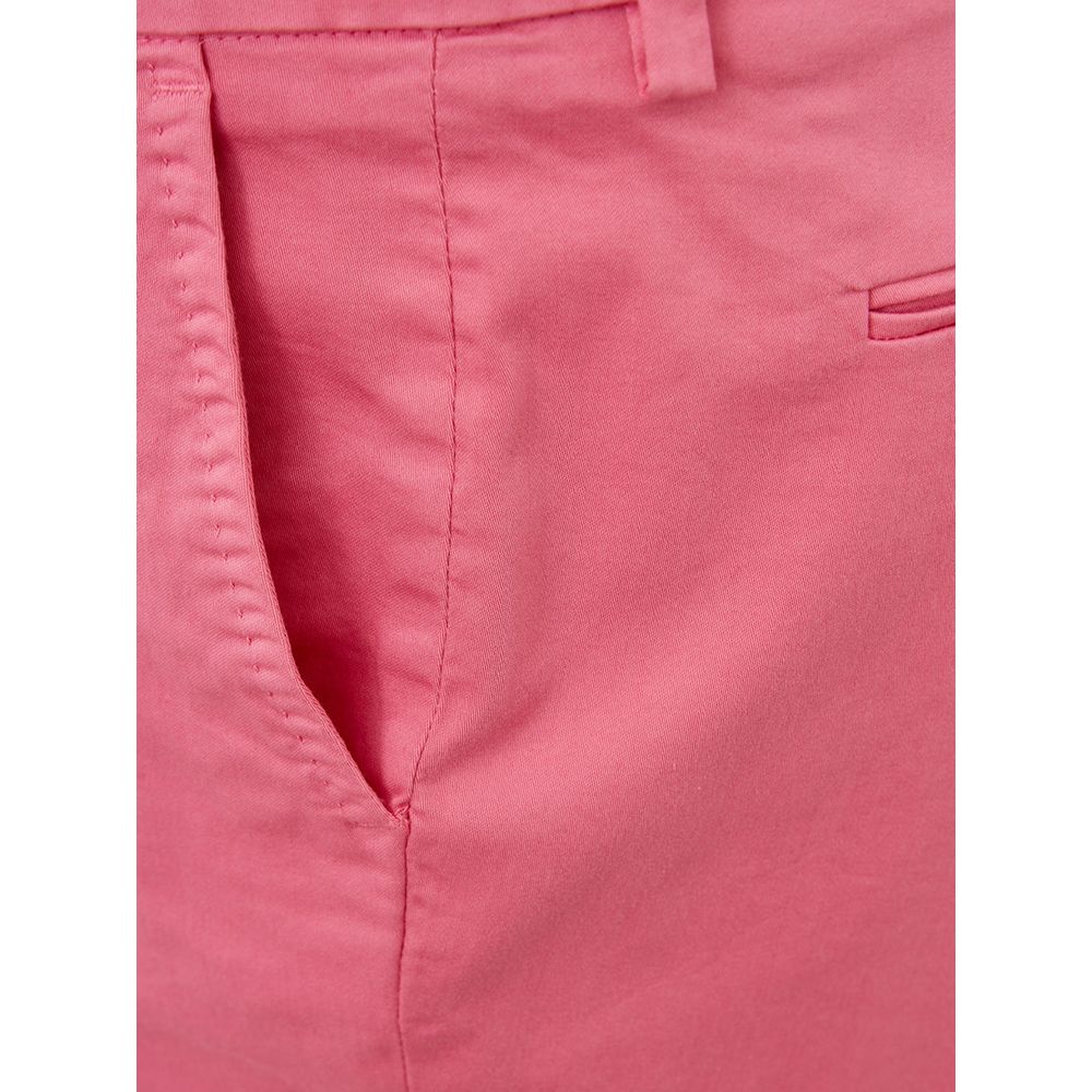 Pantalones elegantes de algodón rosa de Lardini para un estilo sofisticado