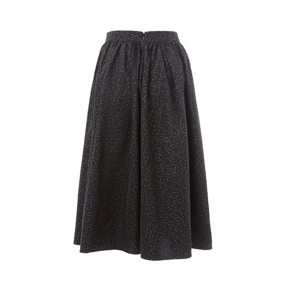 Falda midi elegante de polietileno negro de Lardini