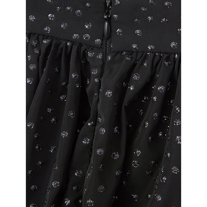 Falda midi elegante de polietileno negro de Lardini