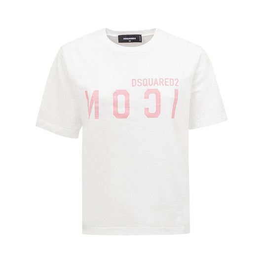 Dsquared² Elegant vit t-shirt i bomull för snygga kvinnor