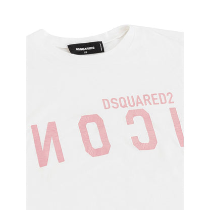 Dsquared² Elegant vit t-shirt i bomull för snygga kvinnor