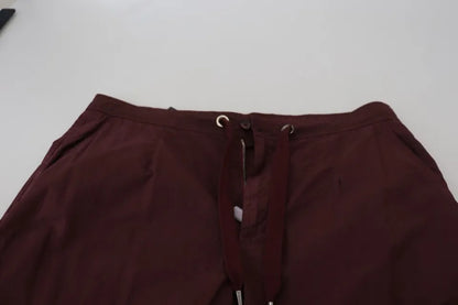 Dolce &amp; Gabbana Bordeaux Cargo Jogger Byxa bomullsbyxor