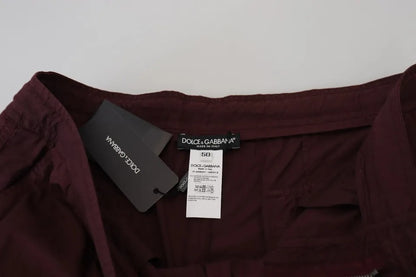 Dolce &amp; Gabbana Bordeaux Cargo Jogger Byxa bomullsbyxor