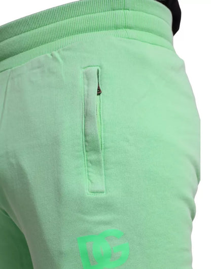 Dolce &amp; Gabbana Neon Grön bomull Stretch Jogger Joggingbyxor