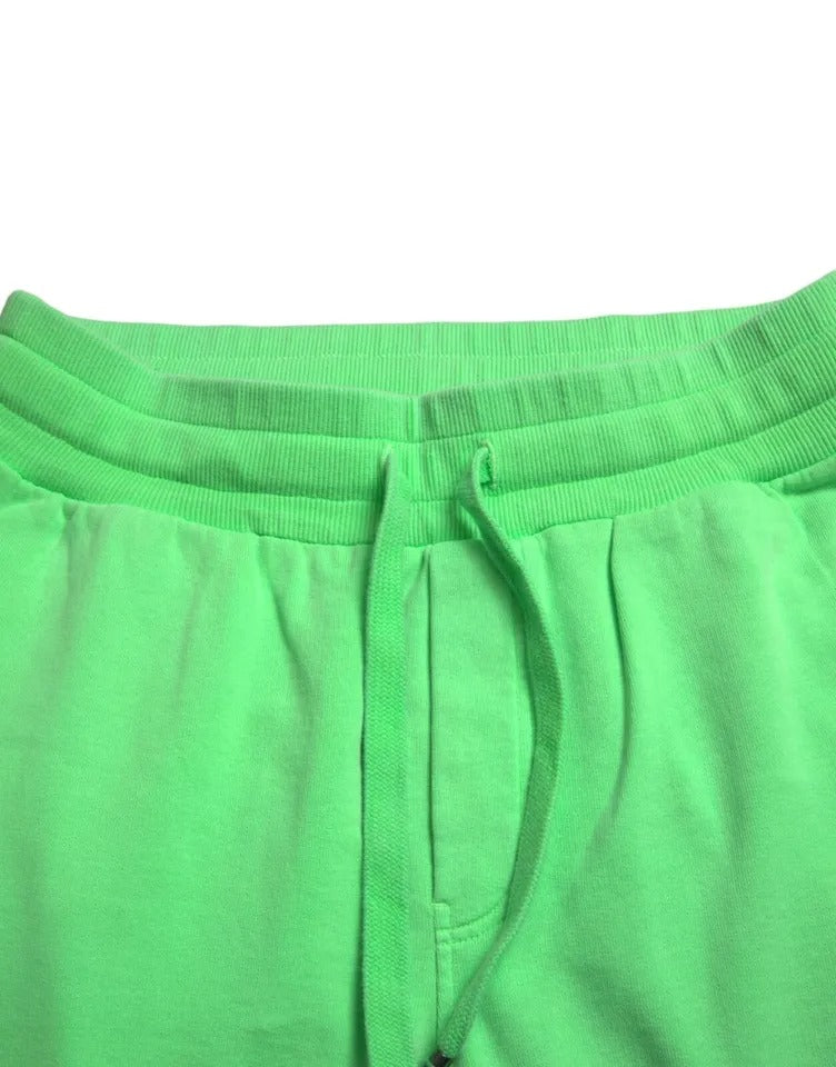 Dolce &amp; Gabbana Neon Grön bomull Stretch Jogger Joggingbyxor