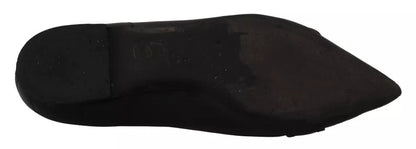 Dolce &amp; Gabbana Black Devotion Läder Pointy Flats Skor