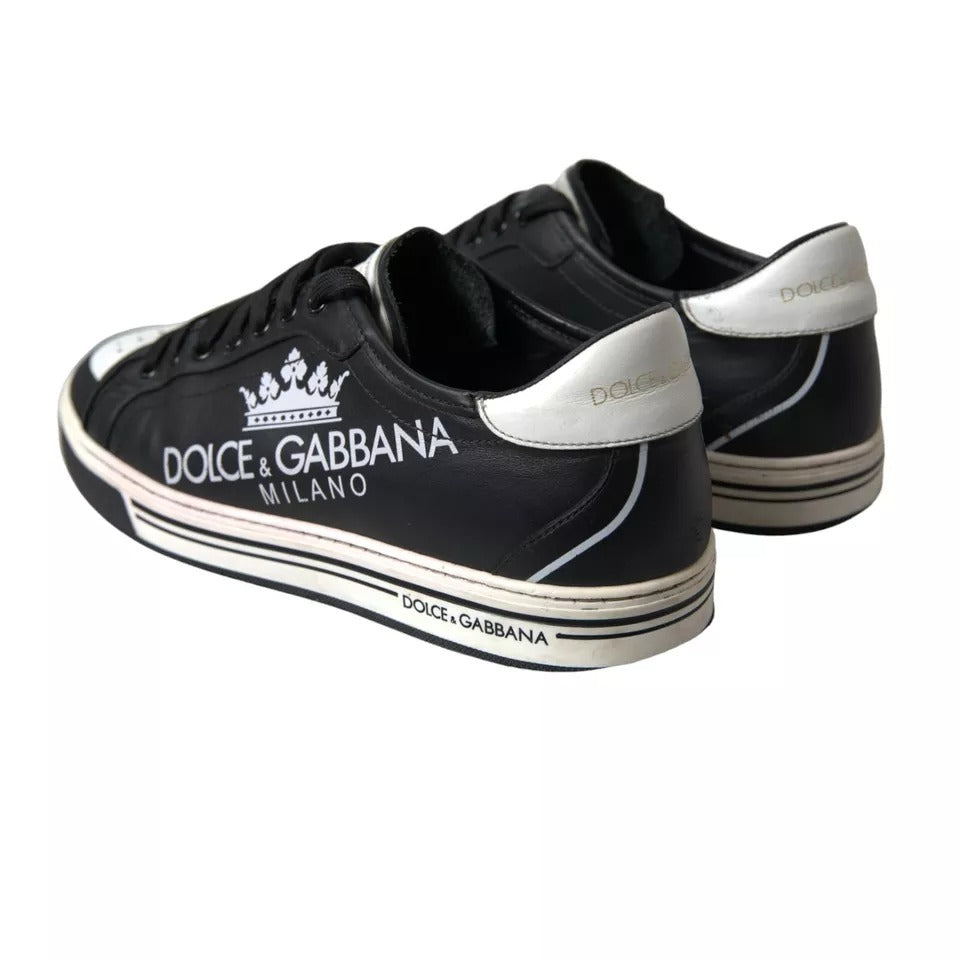 Zapatillas de deporte de piel negra Crown Milano para hombre de Dolce &amp; Gabbana