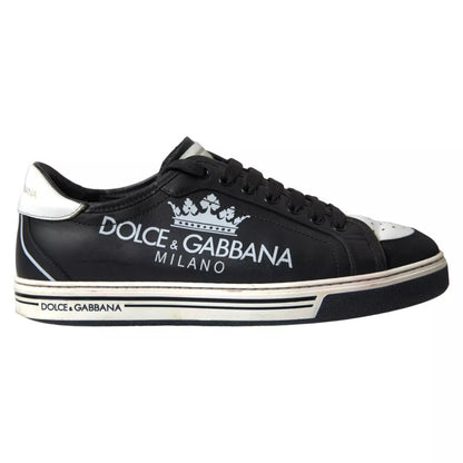 Zapatillas de deporte de piel negra Crown Milano para hombre de Dolce &amp; Gabbana