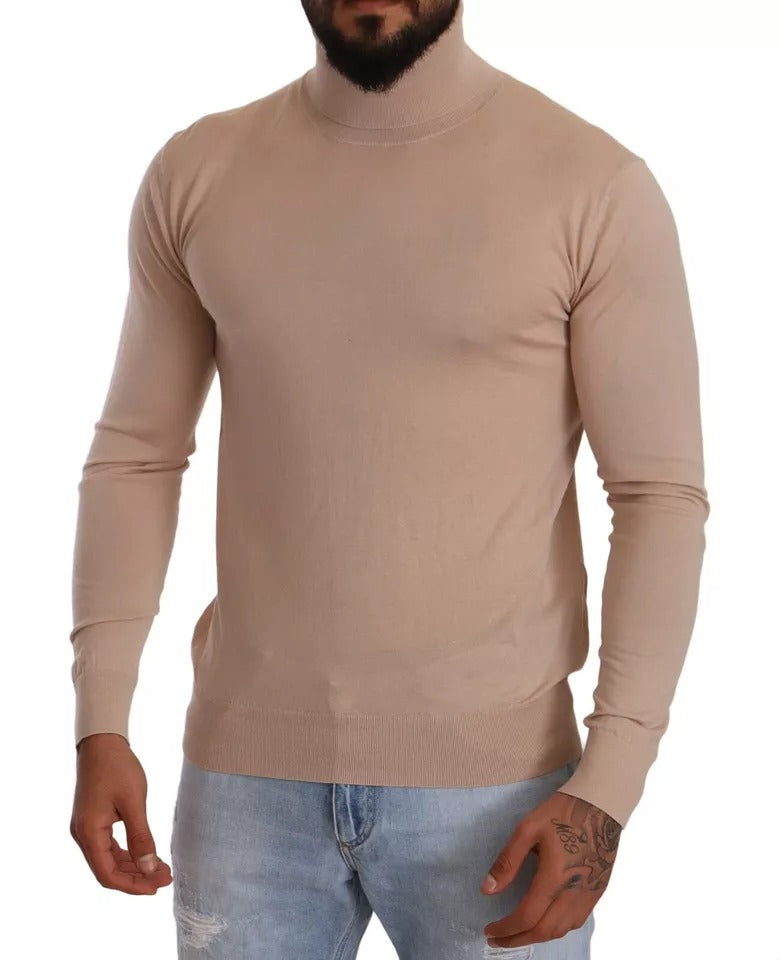 Dolce &amp; Gabbana Beige Cashmere Tröja med turtleneck