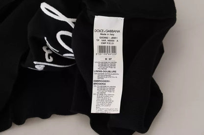 Dolce &amp; Gabbana Svart Polyester Crewneck Tröja för män