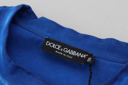 Dolce &amp; Gabbana blå DGWAY bomullströja med rund hals