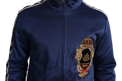 Dolce &amp; Gabbana Blue Heraldic Patch Randig King Bee-tröja