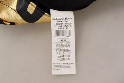 Dolce &amp; Gabbana guldtröja med logotyptryck med turtleneck-tröja