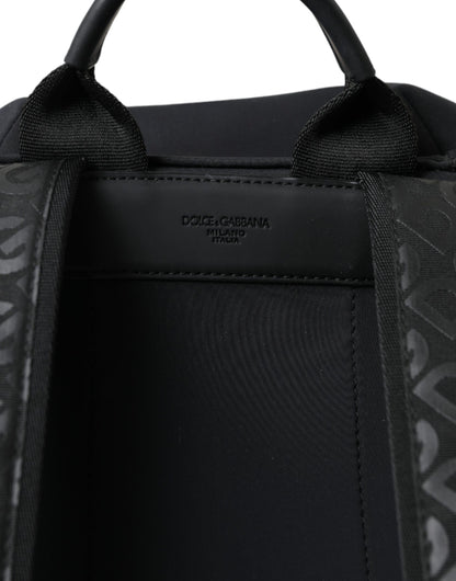 Dolce &amp; Gabbana svart neopren nylon DG logotyp Skolryggsäcksväska