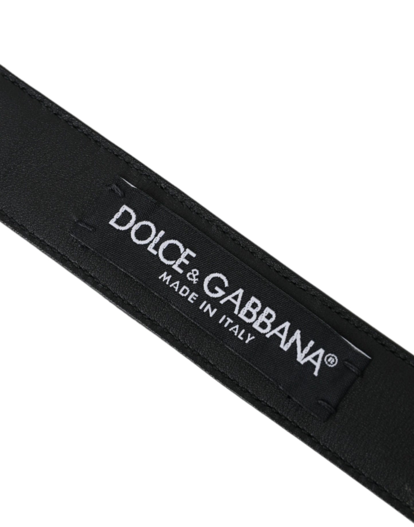 Dolce &amp; Gabbana mörkbrunt perforerat läder metall spänne bälte män