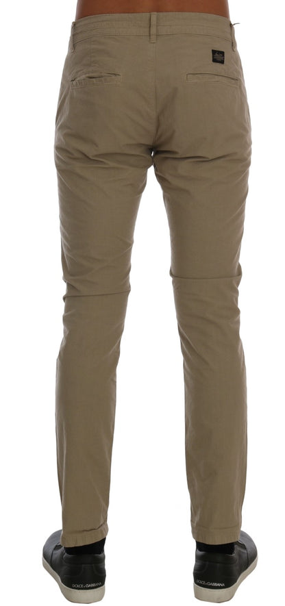 Daniele Alessandrini Beige Slim Fit Chinos för sofistikerad stil