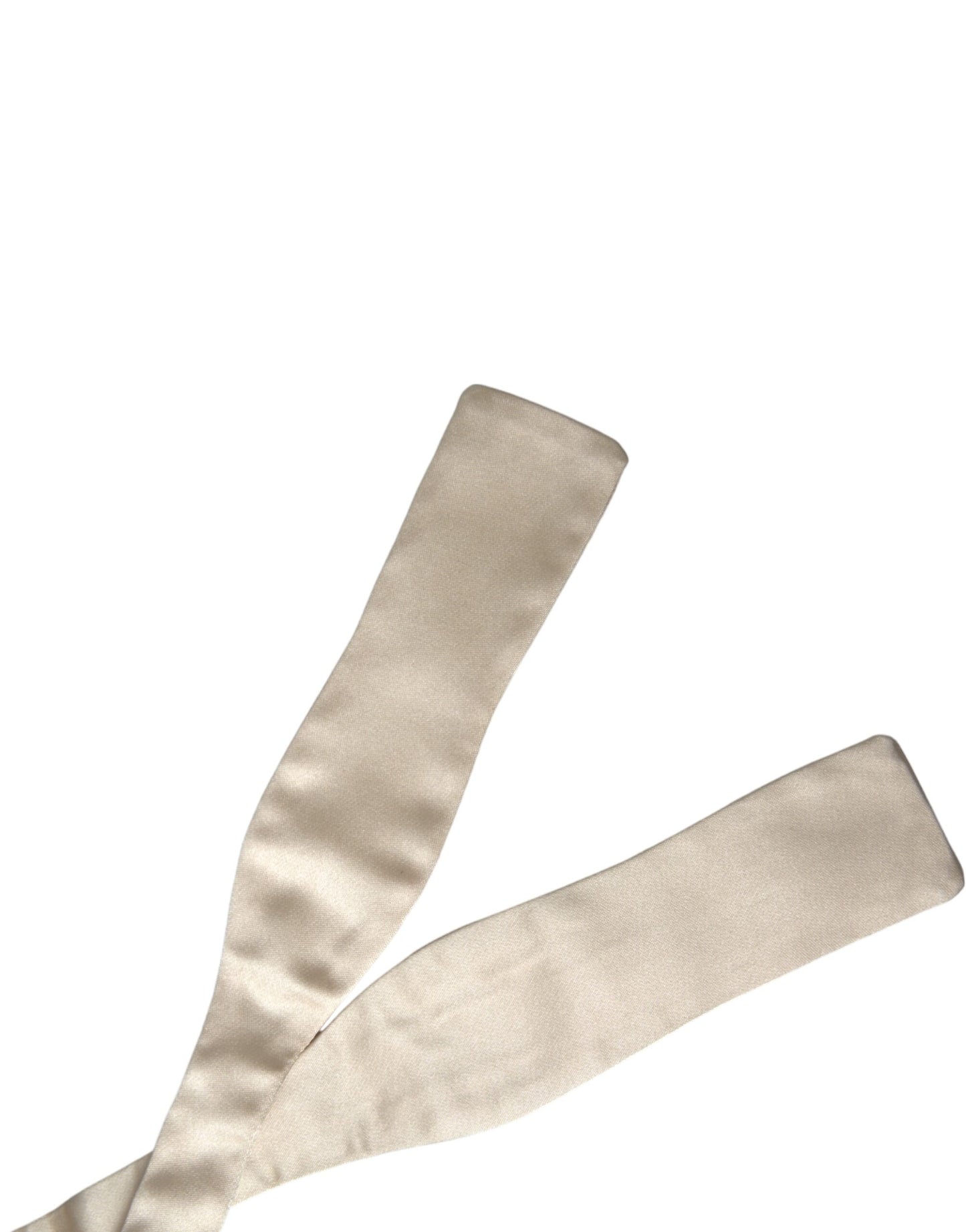 Dolce &amp; Gabbana Beige Silk Slim Skinny Necktie Män fluga