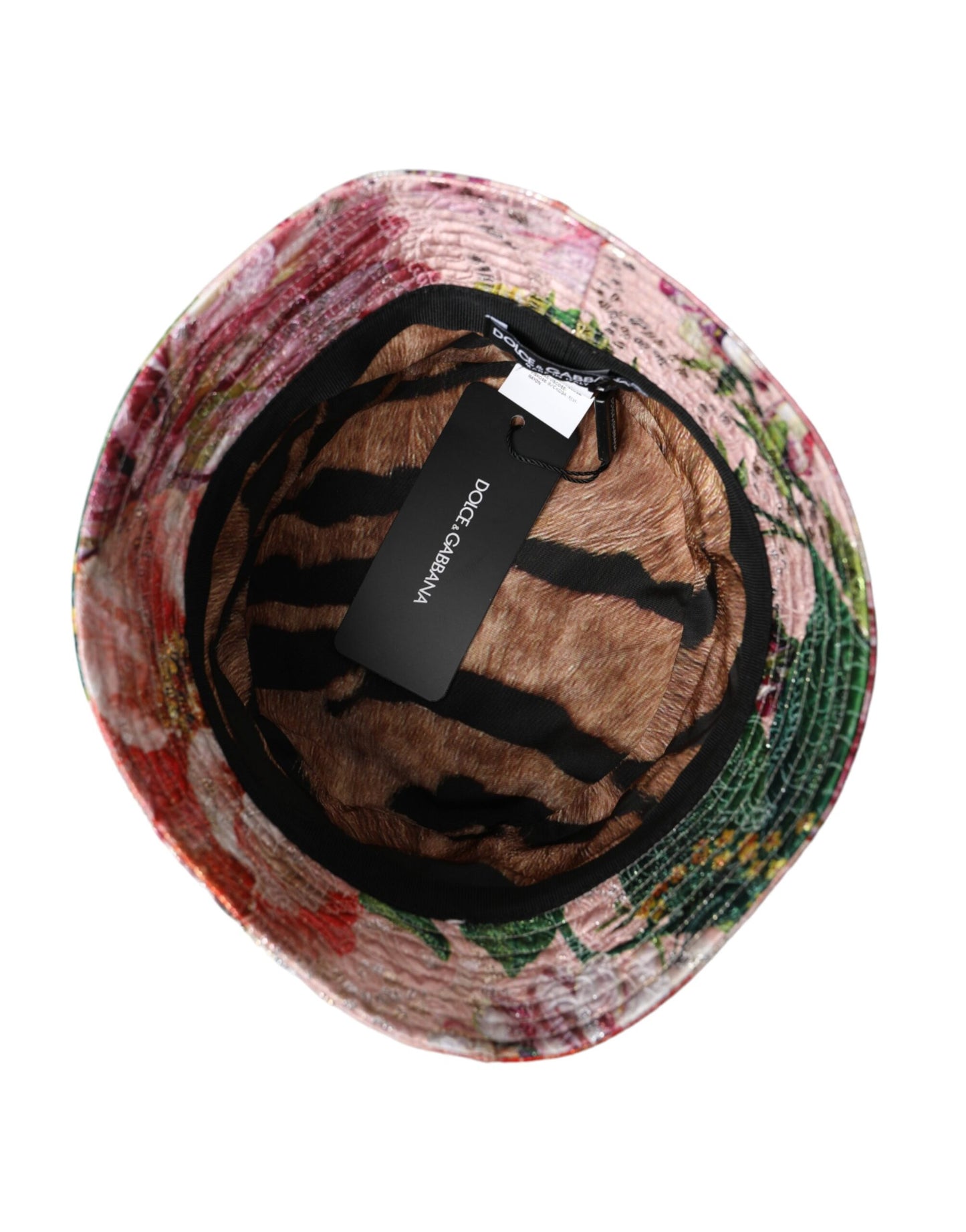 Sombrero de pescador con estampado floral multicolor de jacquard de Dolce &amp; Gabbana para hombre