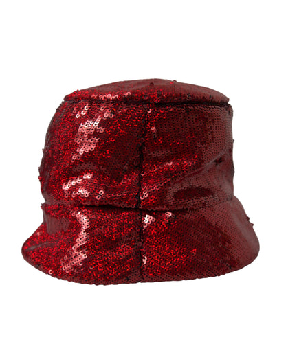 Sombrero de pescador de nailon con lentejuelas rojas de Dolce &amp; Gabbana para hombre